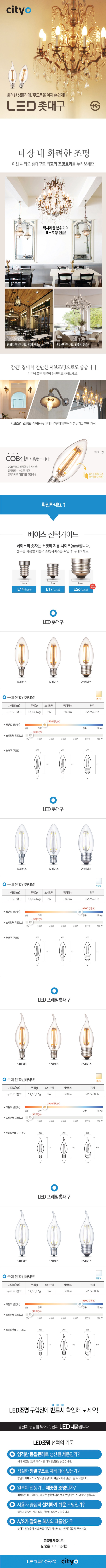 씨티오 LED 프레임촛대구 17베이스 5개_전구색(오렌지색) 상세 이미지 1